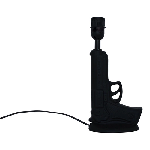 Noční lampa Gun černá moderní keramická do ložnice a obýváku industriální design 32 cm