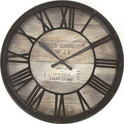 Nástěnné hodiny vintage Atmosphera Vintage wood 39 cm do obýváku loftový dekor imitace dřeva