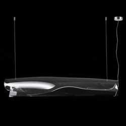 Závěsné LED svítidlo Cortina no. 3 moderní, výškově nastavitelné do obýváku a jídelny, chromované