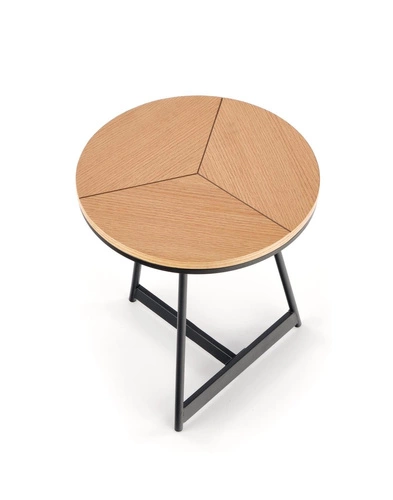 Kulatý konferenční stolek Annaba S dubový loftový 45 cm moderní do obýváku Intesi