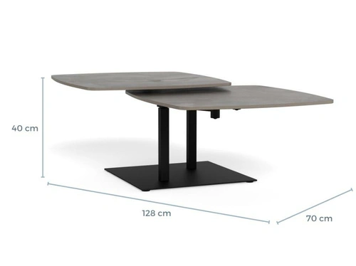 Konferenční stolek Carballo šedý obdélníkový loftový se sedákem
