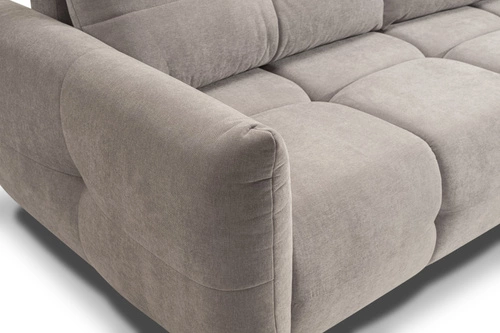 Rozkládací pohovka Bode pro 3 osoby s úložným prostorem a funkcí spaní světle šedá do obývacího pokoje