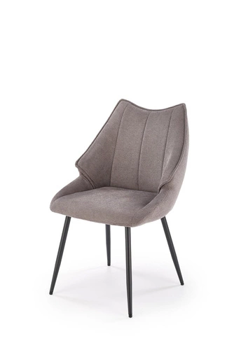 Čalouněná židle Rania šedá do jídelny a obýváku moderní skandinávský styl na černých nohách