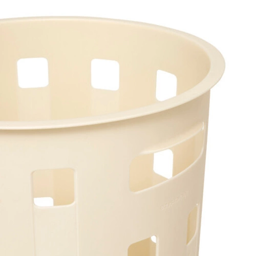 Bambusový koš na prádlo Harmony 60 l béžový kulatý do koupelny boho styl s víkem