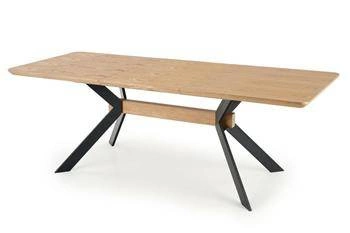 Rozkládací jídelní stůl Carbad dub přírodní černé nohy moderní loft 160-220x90 cm Intesi