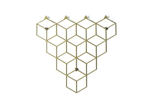 Stiga moderní nástěnný věšák do předsíně zlatý kovový POLYHEDRA 37 cm