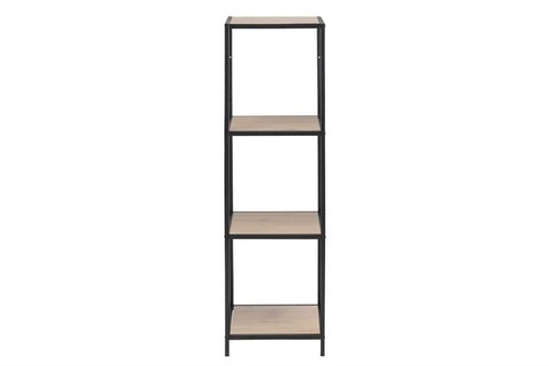 Kovová knihovna Seaford VI Actona moderní do obýváku a kanceláře 119,5 cm černá