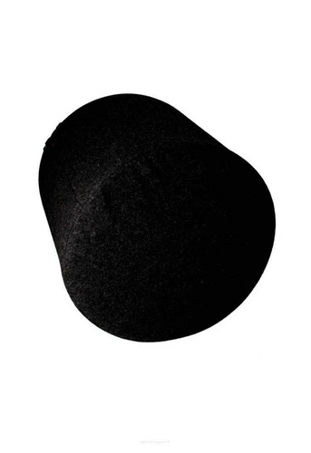 Černý kulatý taburet Fleece Intesi z měkkého filcu 40 cm moderní do obýváku a ložnice