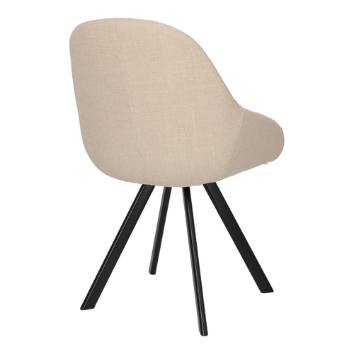 Čalouněná jídelní židle Nels béžová s područkami moderní černé nohy