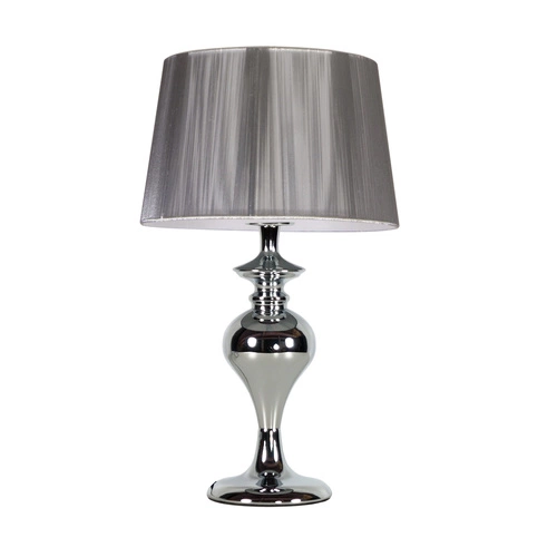 Stolní lampa Gillenia stříbrná glamour s textilním stínidlem do ložnice a obývacího pokoje 40 cm CANDELLUX