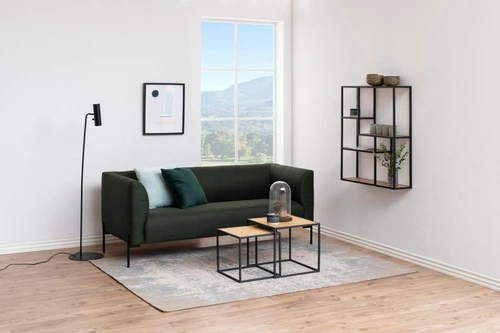 Závěsná kovová police Seaford VIII na knihy a dekorace do obýváku v industriálním stylu 75 cm