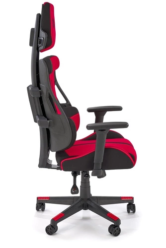 Ergonomická otočná herní židle Abruzzi s opěrkou hlavy červená/černá k psacímu stolu