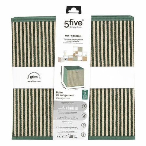 Textilní úložný box do regálu Cotty zelený 31x31x31 cm na hračky a oblečení 5five