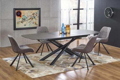 Rozkládací jídelní stůl Paello moderní skleněný tmavě šedý 180-240x95 cm Intesi