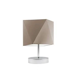 Noční lampička do ložnice PASADENA moderní béžová s látkovým stínidlem na chromované konstrukci