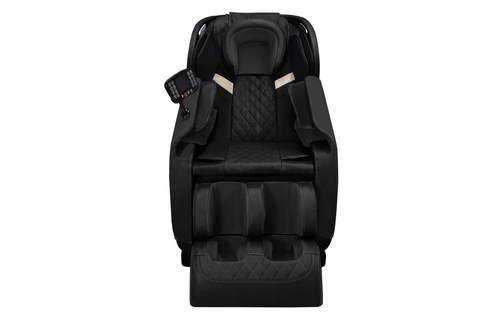 Relaxační křeslo Taya černé s masáží, vyhříváním a podnožkou do obýváku ekokůže