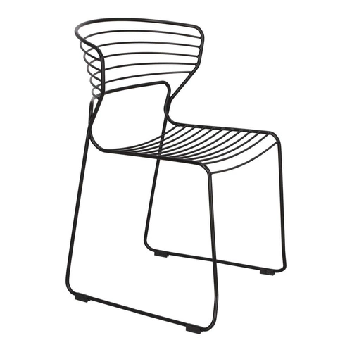 Černá kovová jídelní židle na lyžinách Hilly moderní do kuchyně