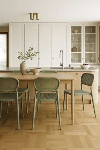 Zahradní židle Bilto Intesi zelená z polypropylenu, snadné čištění, stohovatelná, boho