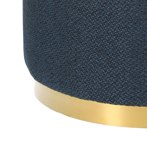 Velká kulatá taburetka Kung XL v glamour stylu, modrá, na zlatém podstavci, do obýváku, Intesi 60x47 cm