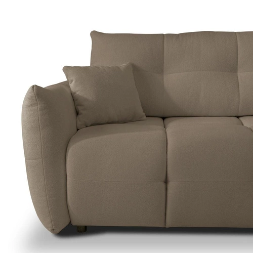 Rohová rozkládací sedačka do obýváku Bode moderní pravá hnědá s úložným prostorem Intesi