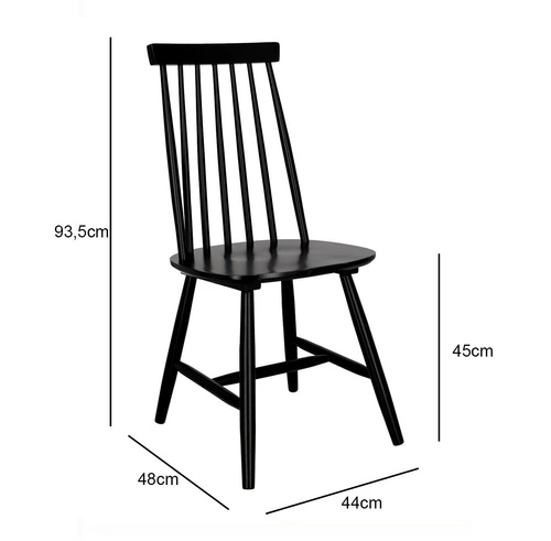 Dřevěná jídelní židle Wopy černá retro patičák Intesi vintage styl