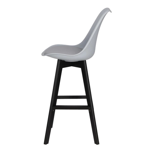 Barová židle Norden wood černá vysoká PP šedá