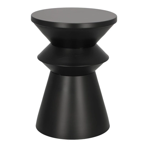 Kulatý černý kovový konferenční stolek Sohan moderní loftový do obýváku 36 cm