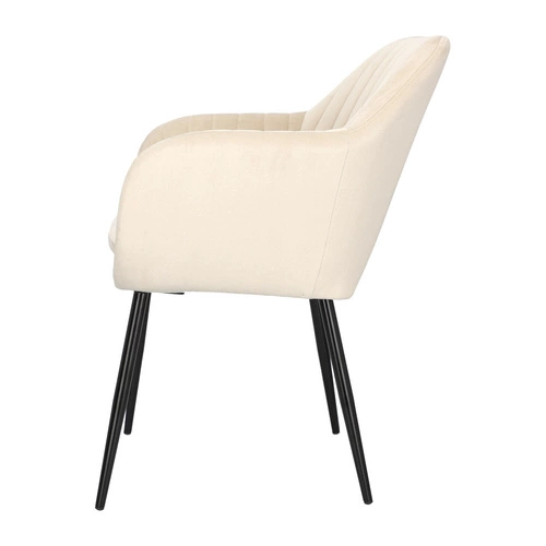 Čalouněná sametová jídelní židle Emilia Actona béžová s područkami moderní