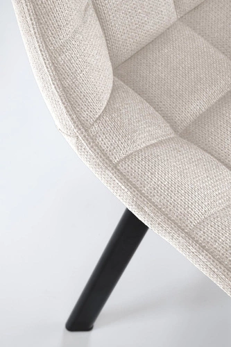 Čalouněná jídelní židle Giselda béžová moderní s opěrkou na černých nohách Intesi