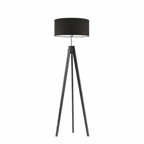 Stojací lampa do obýváku dřevěná s hnědým stínidlem HAITI glamour 138 cm LYSNE