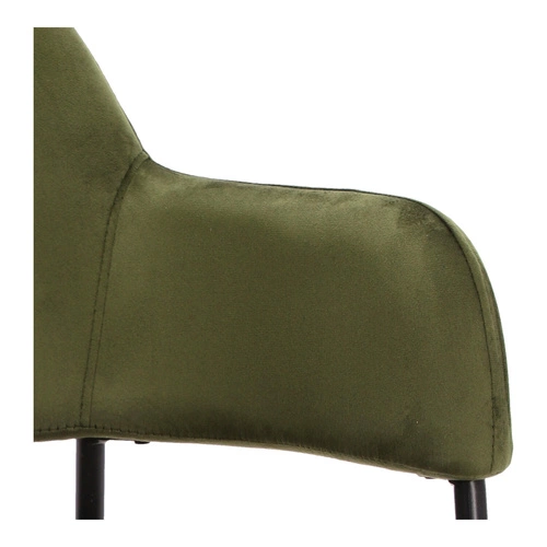 Sada 2 zelených sametových židlí Lima s područkami