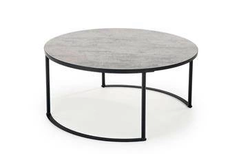 Kulatý konferenční stolek Essada 80 cm šedý loftový kovový do obýváku industriální Intesi