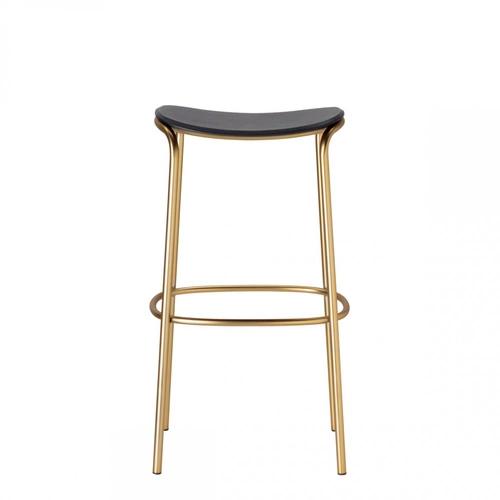 Barová židle Trick wood 75 cm černý dub, zlatá podnož OUTLET
