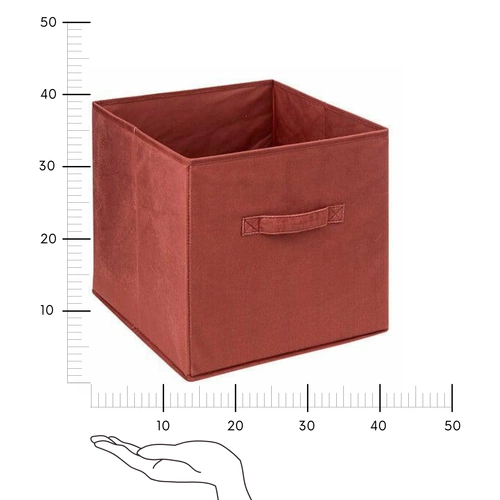 Skládací sametová úložná krabice do regálu 31x31 červená moderní 5five simply smart