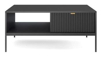 Konferenční stolek Delicious černý glamour se zásuvkou a policí obdélníkový do obýváku 104x68 cm