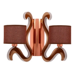 Nástěnné svítidlo Ambrosia 3 2x40W E14 + 12,3W LED měď
