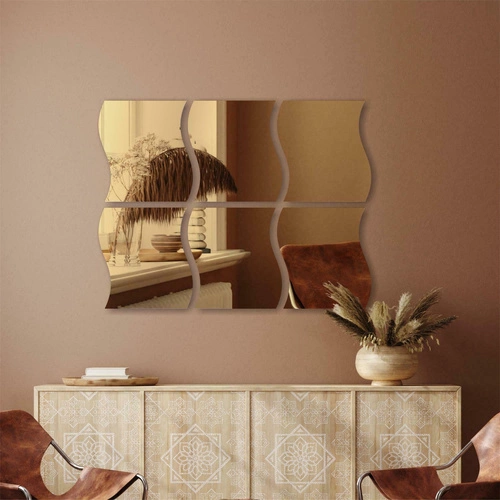 Zrcadlové dekorace Vlna 12 kusů