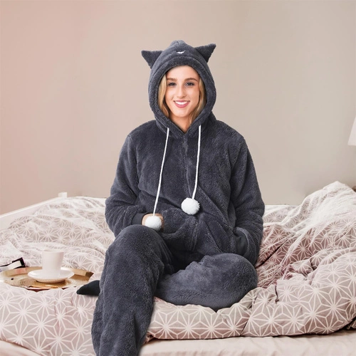 Onesie Cat suit velikost XL šedá