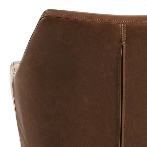 Ergonomická otočná kancelářská židle Nora Vintage hnědá ekokůže s područky k pracovnímu stolu