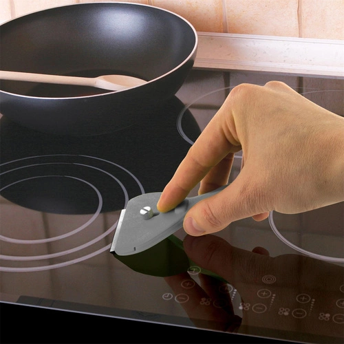 Škrabka na indukci, keramika/sklo s 5 čepelemi šedá