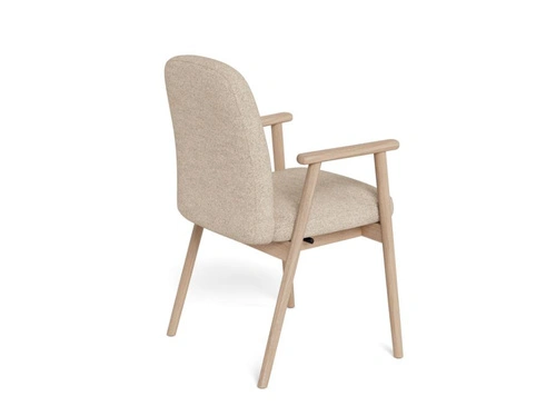 Židle Calvin Arm béžová bouclé dubová skandinávská do jídelny