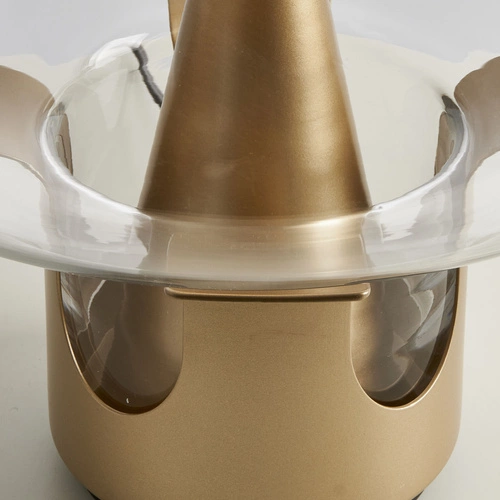 Stolní lampa FATA moderní skleněná průhledná zlatá 35 cm do obýváku a ložnice