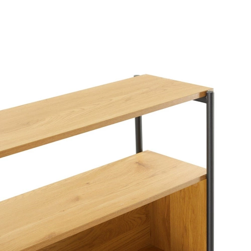 Knihovna Lattes dub 175 cm kovová se skříňkou do obýváku loft Intesi