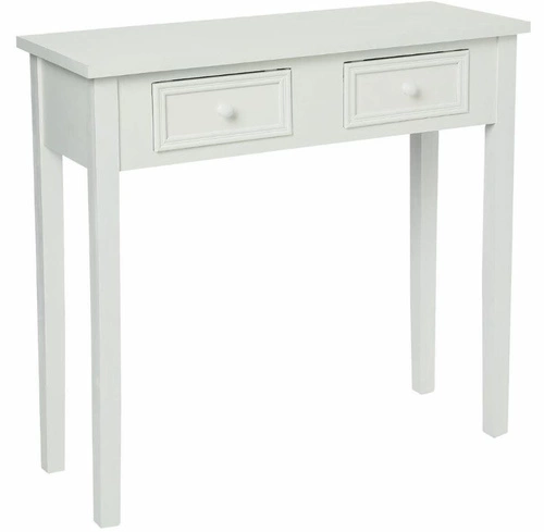 Bílá dřevěná konzole Charme se zásuvkami do předsíně a obývacího pokoje v provensálském stylu