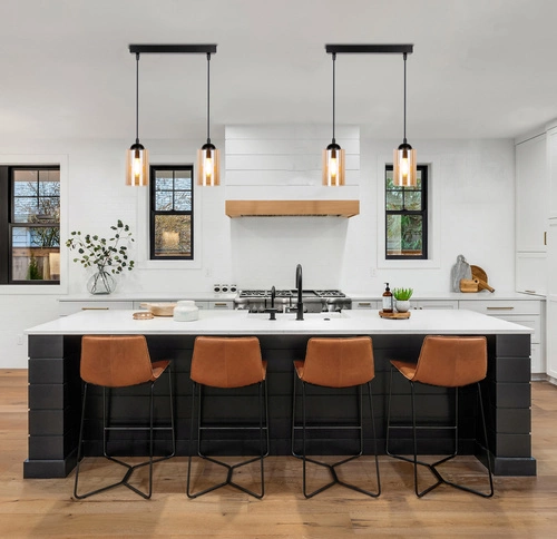 Závěsné svítidlo Bistro černé skleněné dvoubodové nastavitelné nad jídelní stůl