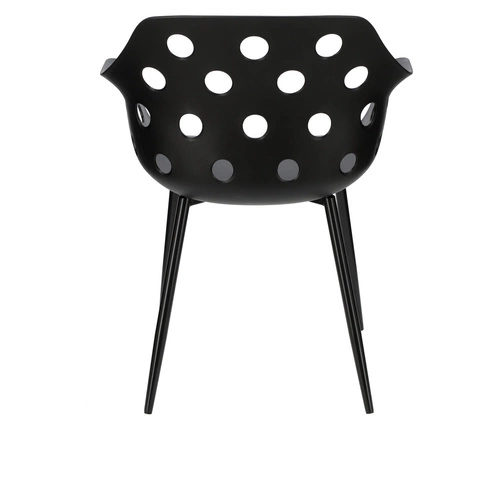 Jídelní židle Sajt Intesi černá moderní s područkami z plastu a kovu