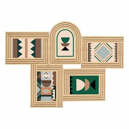 Dřevěný závěsný fotorámeček 41x57 Olivia Boho přírodní na zeď Atmosphera