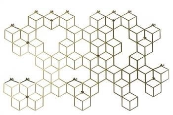 Nástěnný věšák do předsíně Stiga XL zlatý moderní kovový POLYHEDRA