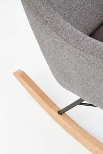 Moderní šedé čalouněné houpací křeslo Tolip do obýváku na relaxaci