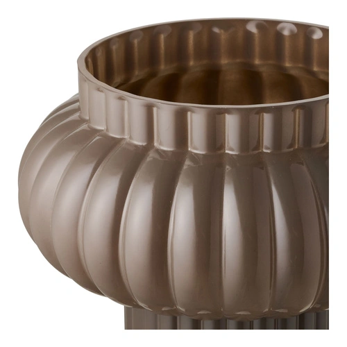 Skleněná váza Musch hnědá kulatá 27 cm moderní dekorativní